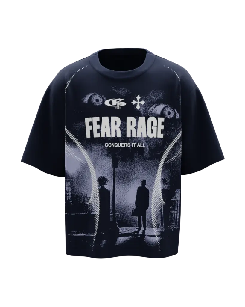 Fear Navy Blue Boxy Oversized Tshirt