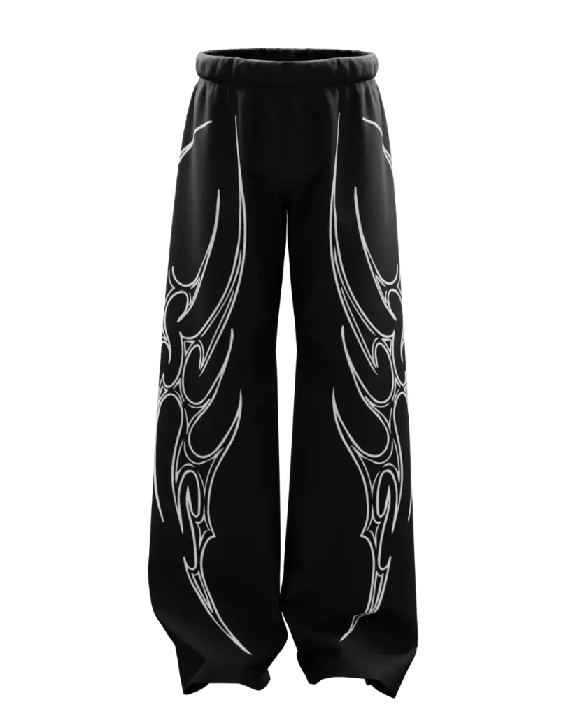 Vedha Black Unisex Straight Baggy Pants