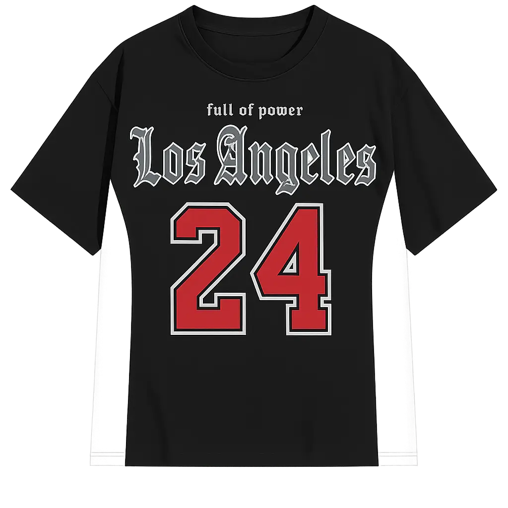 "Men's Black Los Angeles 24 Printed Cotton Blend T-Shirt"