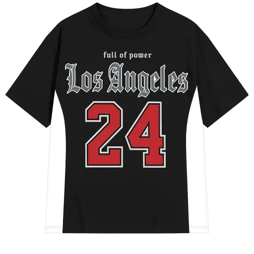 "Men's Black Los Angeles 24 Printed Cotton Blend T-Shirt"
