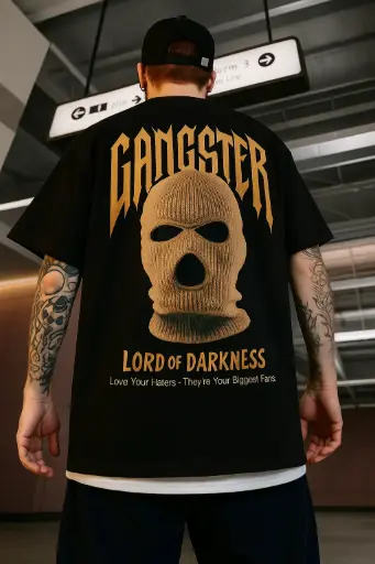 Gangster’s Code™ – Oversized Streetwear Tee (Black Edition)
